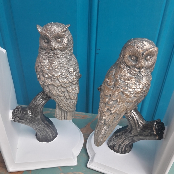 Book Ends Set of 2 Owls on a branch in Bronze Metal Brand NEW! - Picture 5 of 8